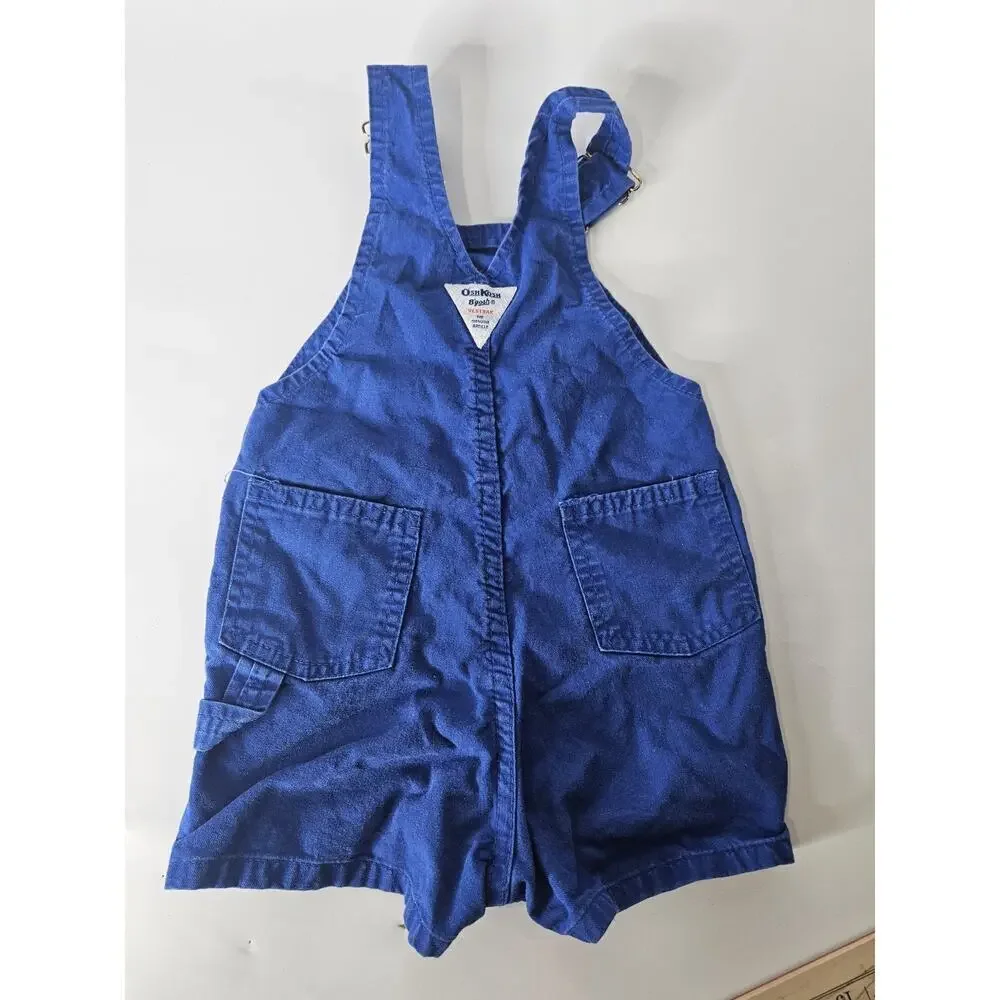 OshKosh B’Gosh Vintage Y2k Overalls Blue Shortalls Shorts 3T Made In USA